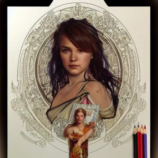 Image similar to amazing lifelike award winning pencil illustration of madge bishop from home and away trending on art station artgerm Greg rutkowski alphonse mucha cinematic