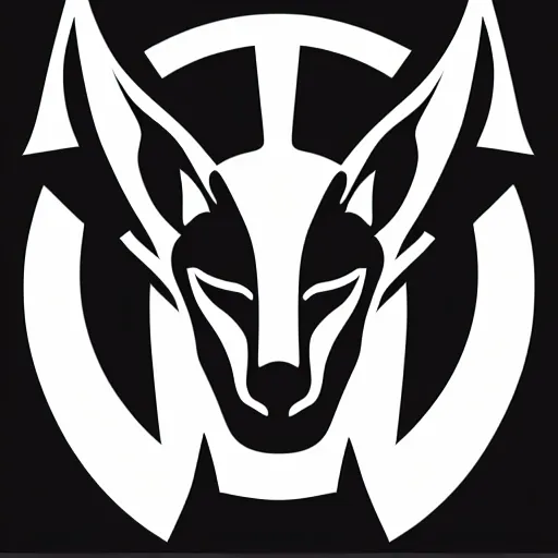 Image similar to futuristic minimalistic stylised logo of a lynx head, symmetrical, white with black background, elite dangerous, cyberpunk, smooth vector image