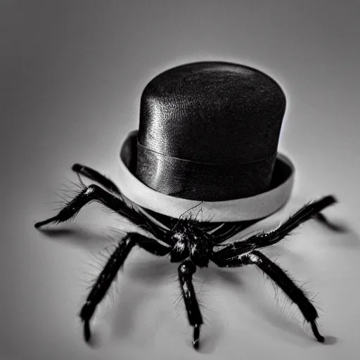 Prompt: A spider wearing a tophat