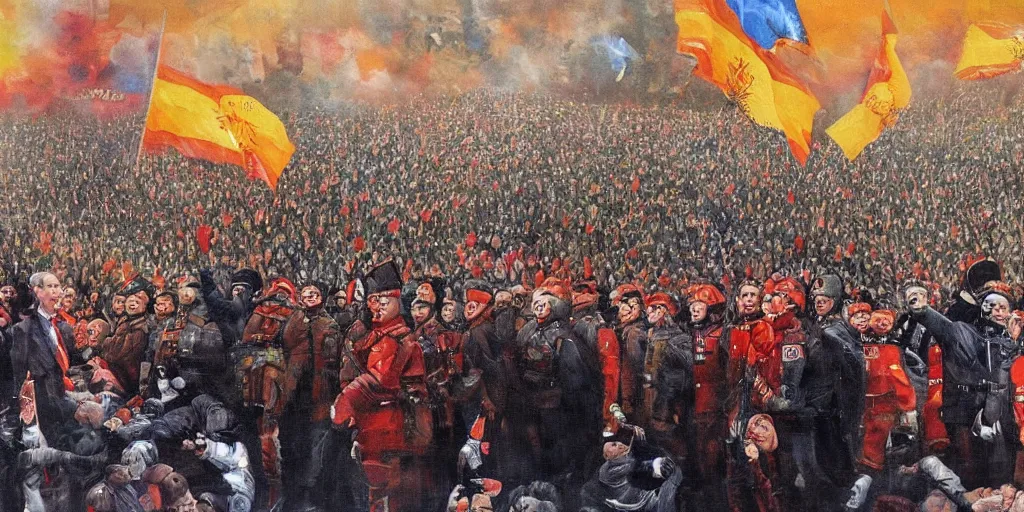 Image similar to fall of putin's regime, 2 0 2 2, detailed painting