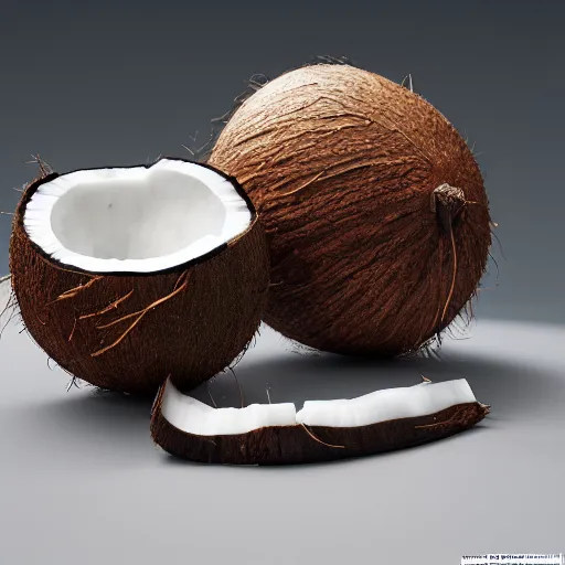 Prompt: beautiful fine art of coconut , studio lighting, Photorealistic, highly detailed and intricate, HDR 8k