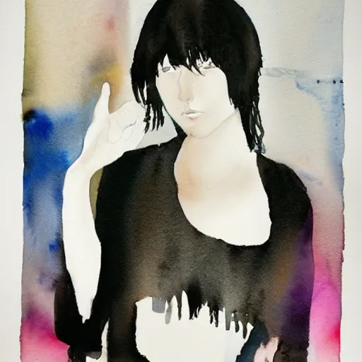 Image similar to Harry Weisburd Artwork Black Wet Hair, 2007 Watercolor, Hachishakusama (Eight-Feet-Tall) #One shot - Goddess