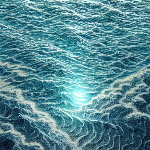 Prompt: hyperrealistic image of ocean surface resembles complex potential flow around doublet, by thomas eakes & xiang duan & mike judge, perfect symmetry, dim volumetric lighting, photorealistic, 8 k octane beautifully detailed render, post - processing, extremely hyper - detailed, intricate, epic composition, cinematic lighting, masterpiece, trending on artstation, incredibly detailed, stunning,