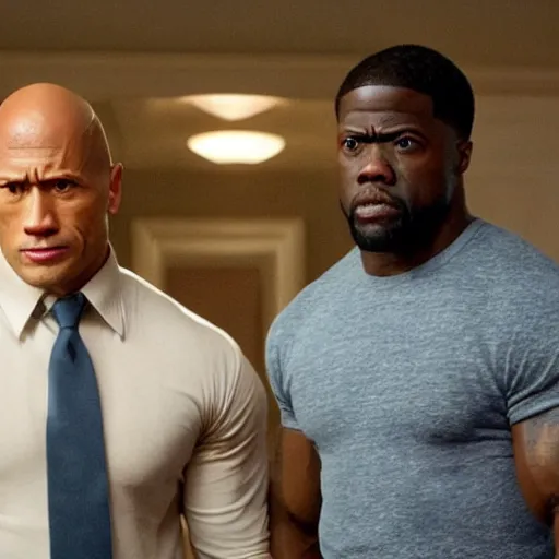 Image similar to dwayne johnson and kevin hart in the movie step brothers