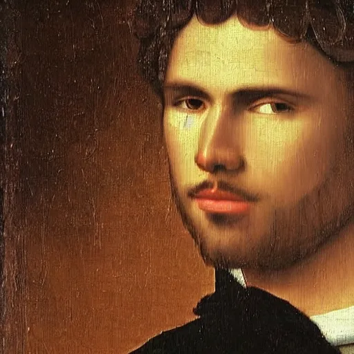 Image similar to renaissance era painting of frank ocean