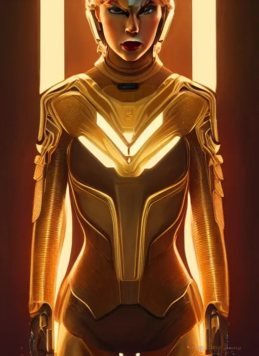 Prompt: symmetry!! portrait of taylor swift, gold sci - fi armour, tech wear, glowing lights!! sci - fi, intricate, elegant, highly detailed, digital painting, artstation, concept art, smooth, sharp focus, illustration, art by artgerm and greg rutkowski and alphonse mucha