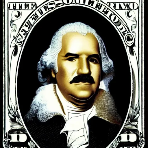 Image similar to Steve harvey as George Washington on the 1 dollar bill