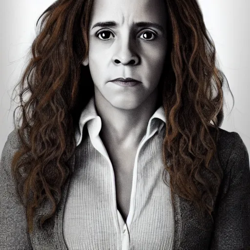 Prompt: photo of hermione granger in her 4 0 s, realistic, perfect eyes, symmetrical, full body shot, wide angle, sharp focus, 8 k high definition, insanely detailed, intricate, elegant