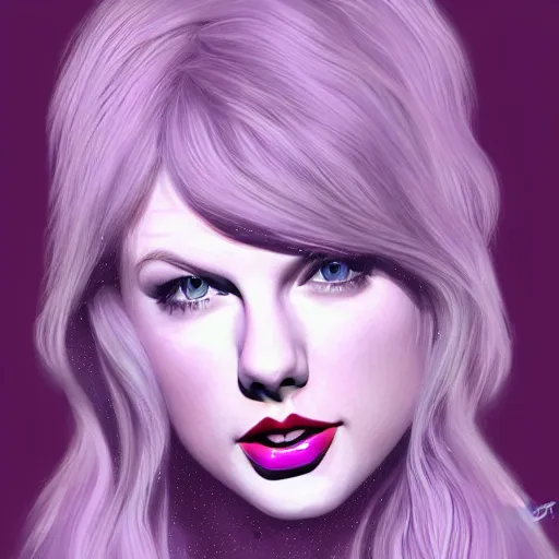 Image similar to Taylor Swift made of purple ice, trending on artstation