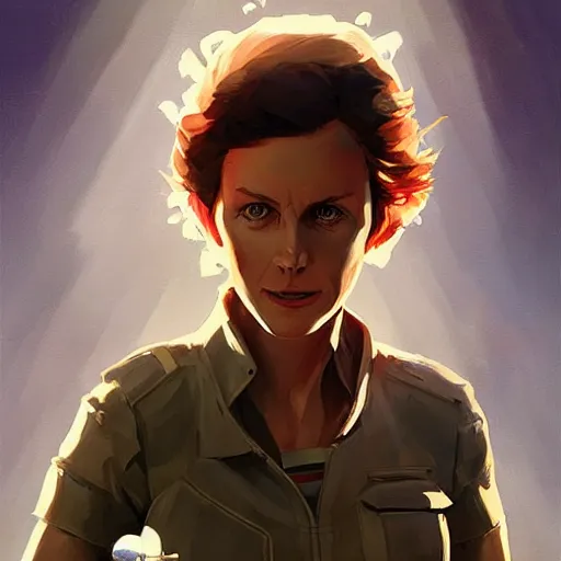 Image similar to ripley from alien, game design fanart by concept artist gervasio canda, behance hd by jesper ejsing, by rhads, makoto shinkai and lois van baarle, ilya kuvshinov