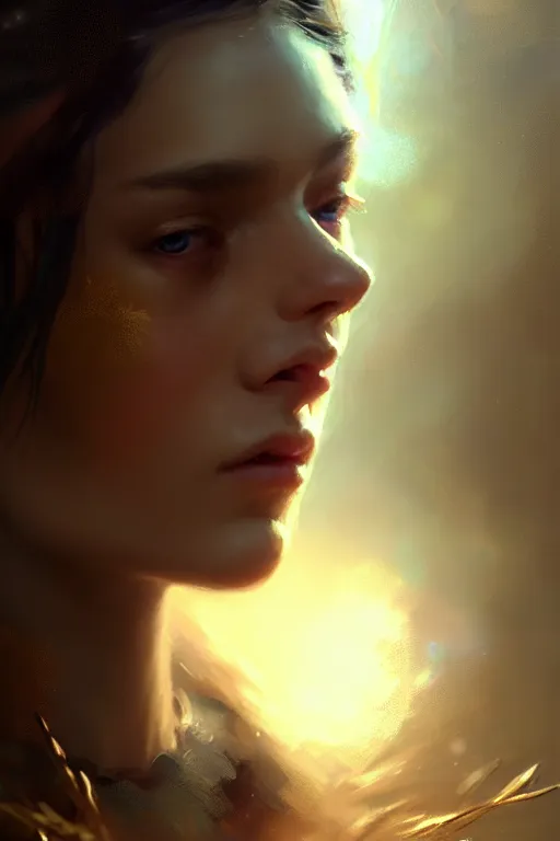 Image similar to cinematic shot of an epic portrait of a fairy dressed in military clothes, shiny skin, beautiful eyes, beautiful, small details, night setting, realistic poster with volumetric light from craig mallism, artgerm, jeremy lipkin and michael garmash, unreal engine, radiant light, detailed and complex environment, digital art, trends at art station, a masterpiece