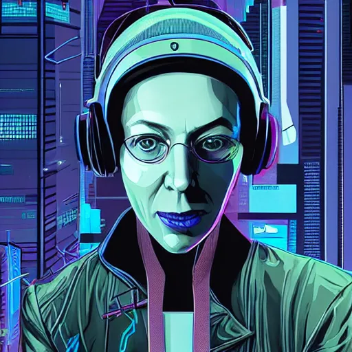 Image similar to Eleanor Roosevelt. a clever cyberpunk hacker, centered in the frame, cyberpunk concept art by Jean Giraud and josan gonzales, digital art, highly detailed, intricate, sci-fi, sharp focus, Trending on Artstation HQ, deviantart, 4K UHD image