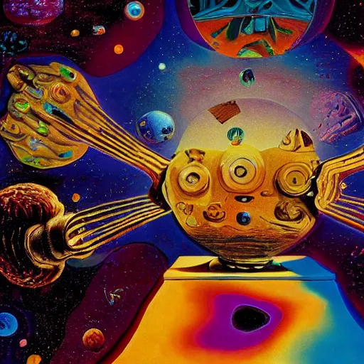 Image similar to space exploration by salvador dali, psychedelic art, 8 k resolution, award winning