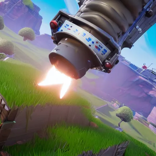 Prompt: fortnite rocket launch to the space station, 3 d render, unreal engine 4, high quality