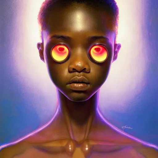 Image similar to teenager citizen portrait soft light painted by james jean and katsuhiro otomo and erik jones, inspired by nigerian anime, smooth face feature, intricate oil painting, high detail illustration, sharp high detail, manga and anime 1 9 9 9