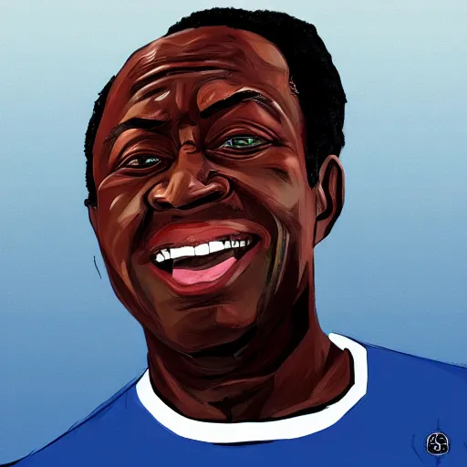 Prompt: portrait of pele in the style of gta