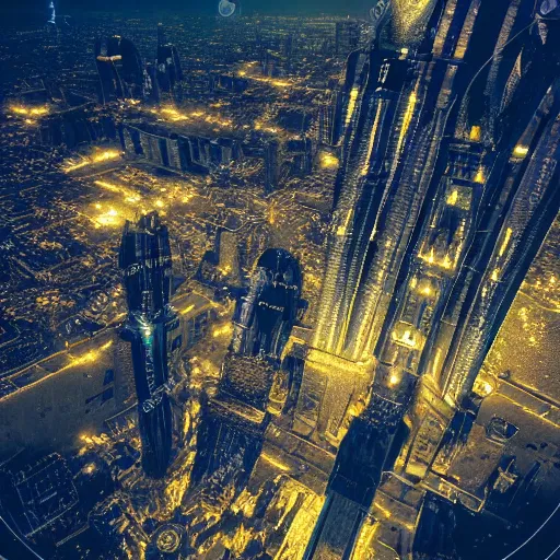 Prompt: an aerial photo of a beautiful intricate epic futuristic hyper detailed cyber sphynx of egypt, cinematic lighting