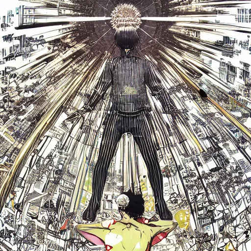 Image similar to shintaro kago yoji shinkawa and victo ngai cellular human body apophasis glorious energy of the sun