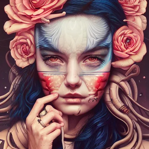 Prompt: Tristan Eaton Stanley Artgerm and Tom Bagshaw,