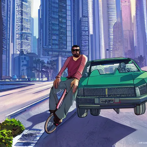 Prompt: gta : dubai by hayao miyazaki