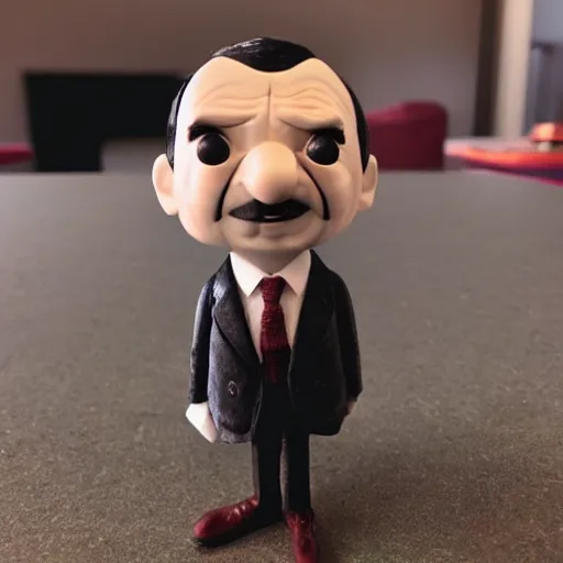 Prompt: photo of a mr bean funkopop