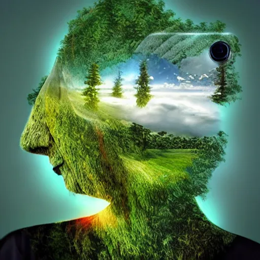 Image similar to a picture of nature merged with electronic devices, art on deviantart