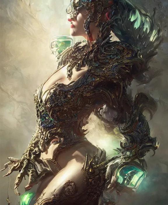 Image similar to monster energy drink, fantasy, intricate, elegant, highly detailed, vivid color, digital painting, artstation, concept art, art by artgerm and and ruan jia