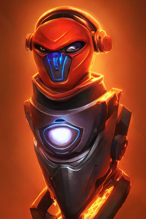 Image similar to epic mask helmet robot ninja portrait stylized as fornite style game design fanart by concept artist gervasio canda, behance hd by jesper ejsing, by rhads, makoto shinkai and lois van baarle, ilya kuvshinov, rossdraws global illumination radiating a glowing aura global illumination ray tracing hdr render in unreal engine 5