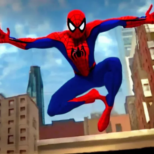 Prompt: spider man in a youtube poop