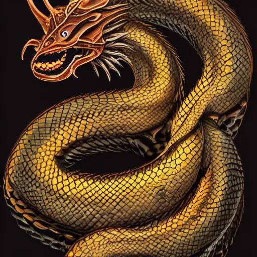 A chimeric hybrid between a snake, dragon, and | Stable Diffusion | OpenArt