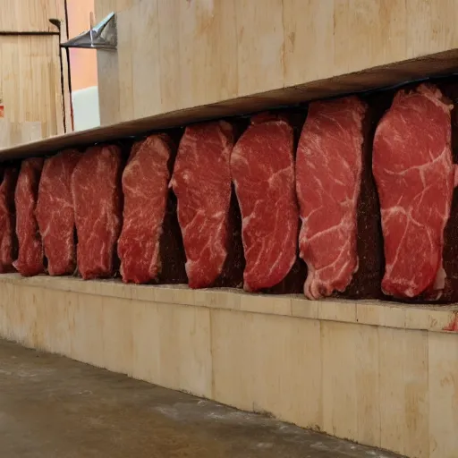 Prompt: a wall made out of meat and flesh