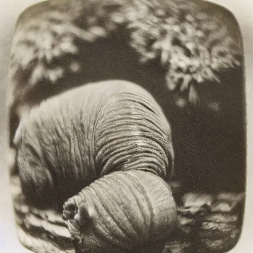 Image similar to tardigrade!!! daguerreotype portrait photograph. ansel adams. highly detailed. old timey.