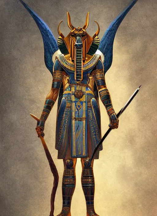 digital _ painting _ of _ anubis egyptian god _ by _ | Stable Diffusion