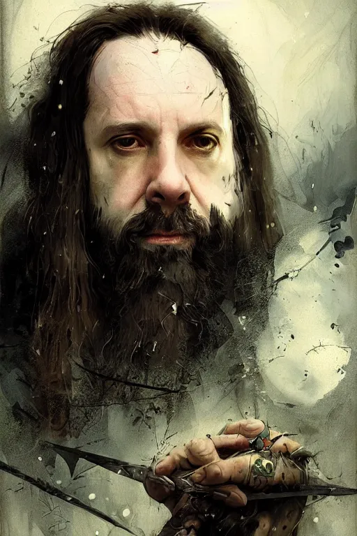 Image similar to john petrucci, sorcerer, lord of the rings, tattoo, decorated ornaments by carl spitzweg, ismail inceoglu, vdragan bibin, hans thoma, greg rutkowski, alexandros pyromallis, perfect face, fine details, realistic shaded