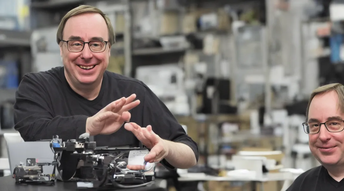 Image similar to vinil scale figure of Linus Torvalds, photo product