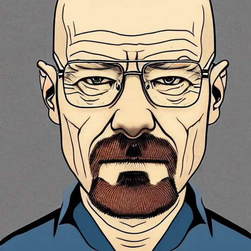 Image similar to walter white drawn by charles burns