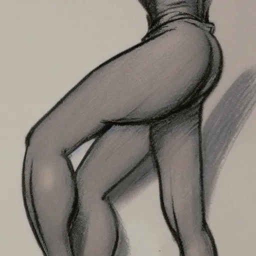 Image similar to milt kahl sketch of thick cuban girl wearing black yoga pants