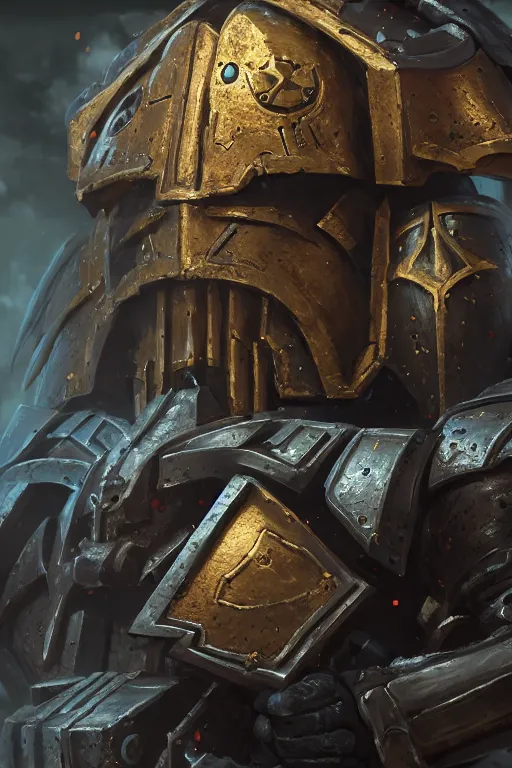 Image similar to armor portrait heros warhammer 4 0 k horus heresy fanart - the primarchs emperor by johannes helgeson animated with vfx concept artist & illustrator global illumination ray tracing hdr fanart arstation zbrush central hardmesh 8 k octane renderer comics stylized