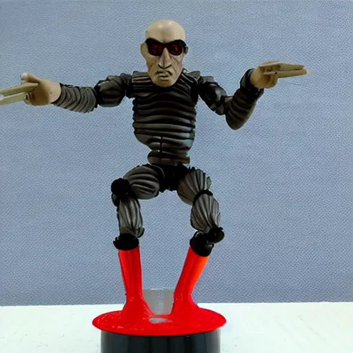 Image similar to wilhelm reich, stop motion vinyl action figure, plastic, toy, butcher billy style