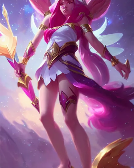 Image similar to star guardian from league of legends, character portrait, ultra realistic, concept art, intricate details, highly detailed by greg rutkowski, gaston bussiere, craig mullins, simon bisley