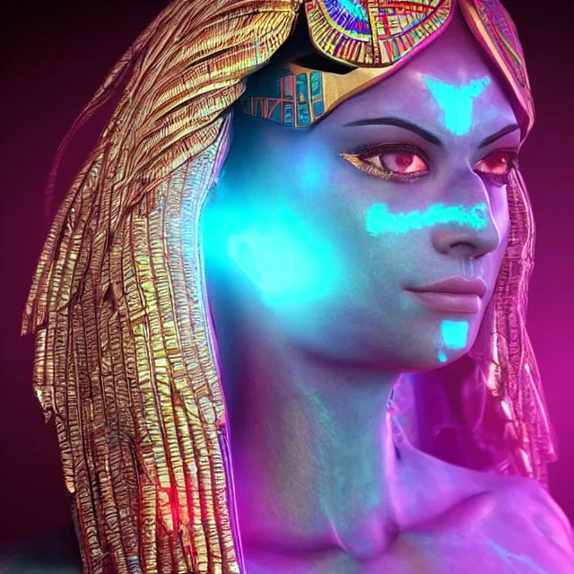 Prompt: a female egyptian / aztecian raver using her mutant electrical powers trending on artstation deviantart pinterest hyper detailed photorealistic highlights and shadow hd 8 k post - processing high resolution