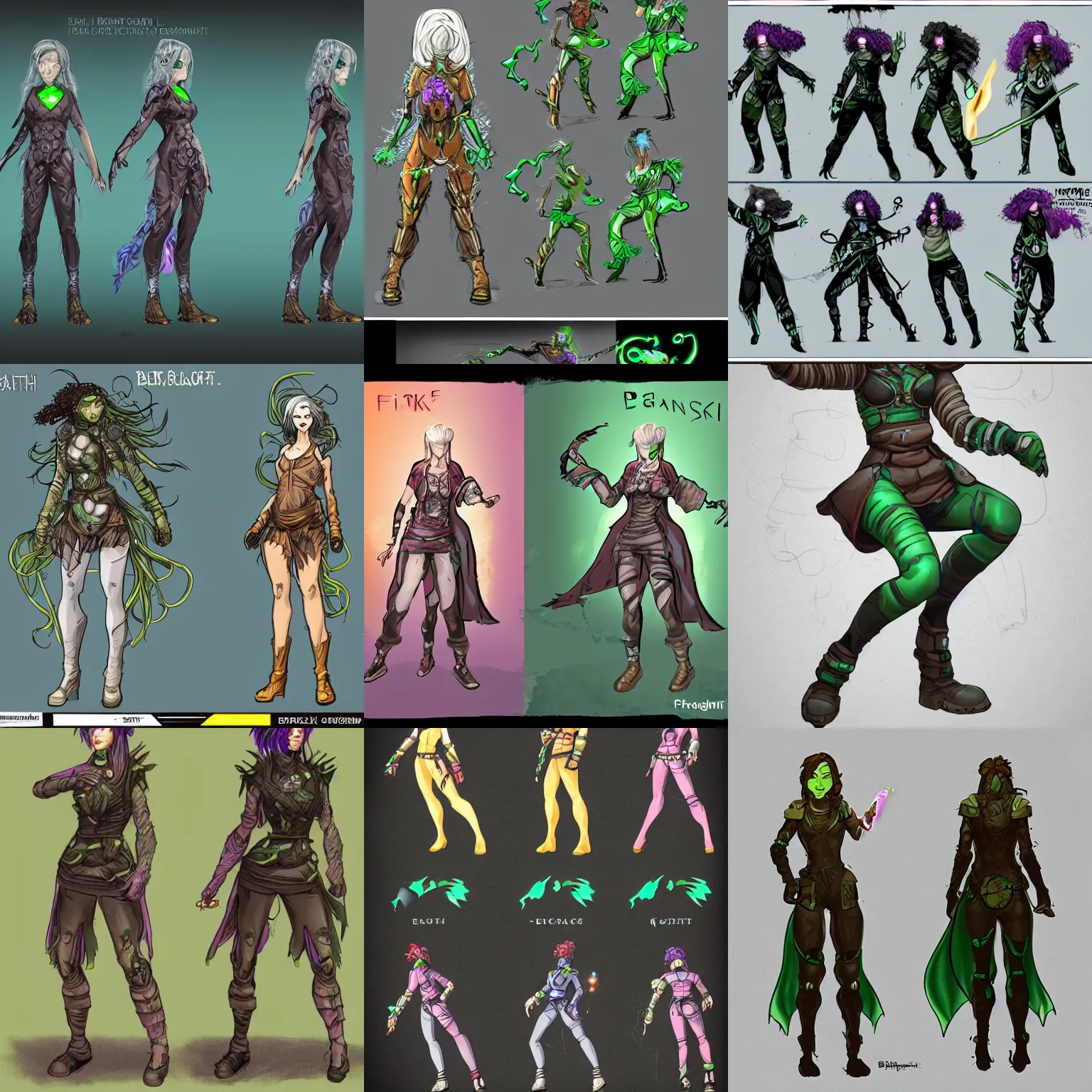 Prompt: female earth mage, character design, action pose : : spotlight, biopunk, forestpunk