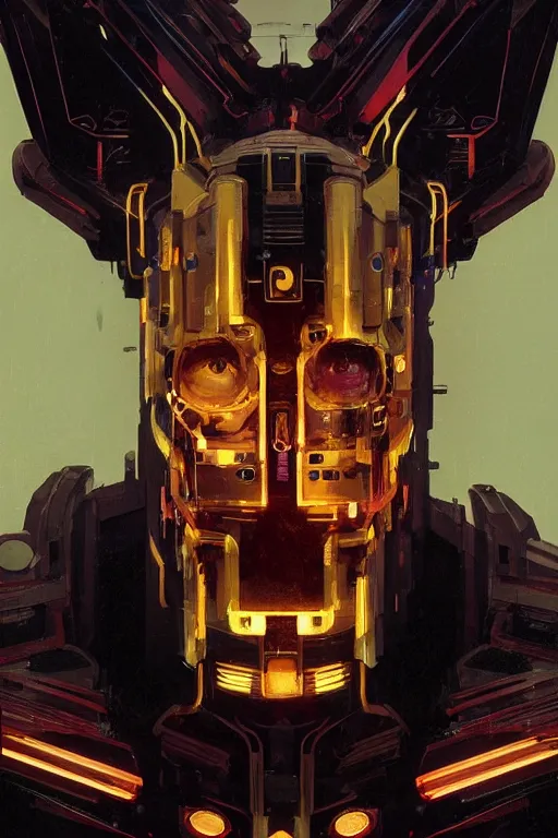 Prompt: a close-up portrait of vampire robot, dramatic backlighting, golden hour, autochrome, high contrast, highly detailed, sharp focus, digital painting, concept art, illustration, cyberpunk, solarpunk, trending on artstation, art by greg rutkowski and greg hildebrandt, composition by alphonse mucha