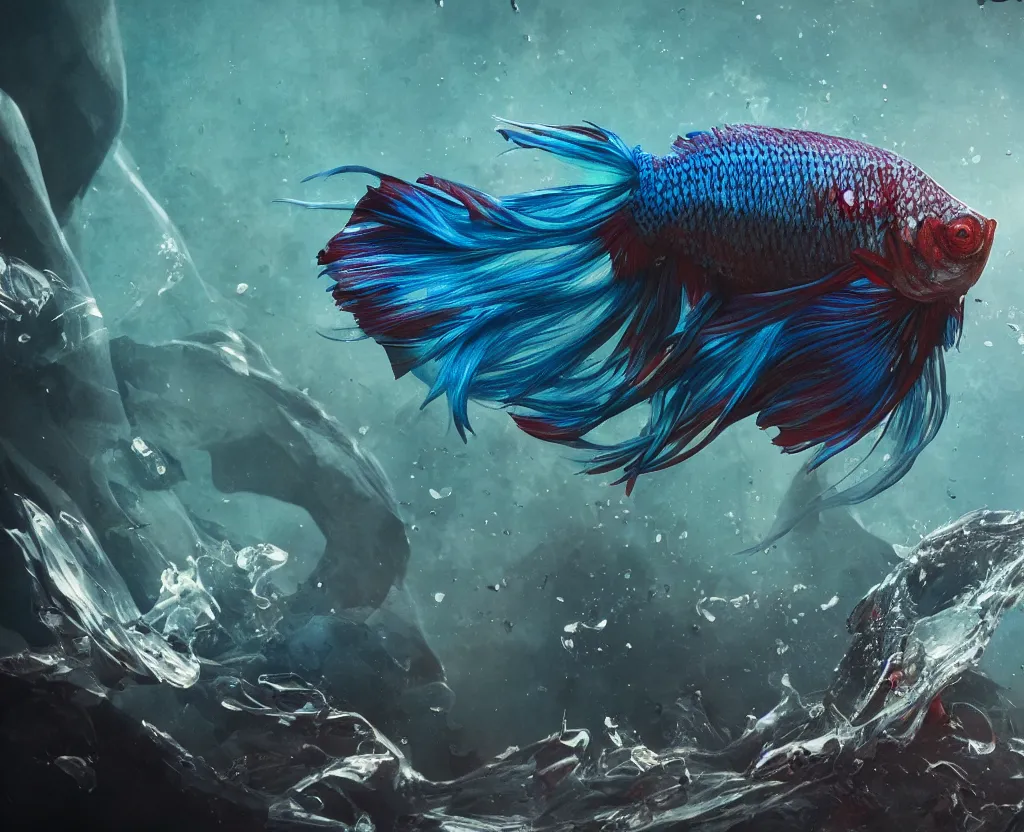 Image similar to betta fish, intricate artwork, octane render, trending on artstation, wlop, greg rutkowski. cinematic, hyper realism, high detail, octane render, 8k