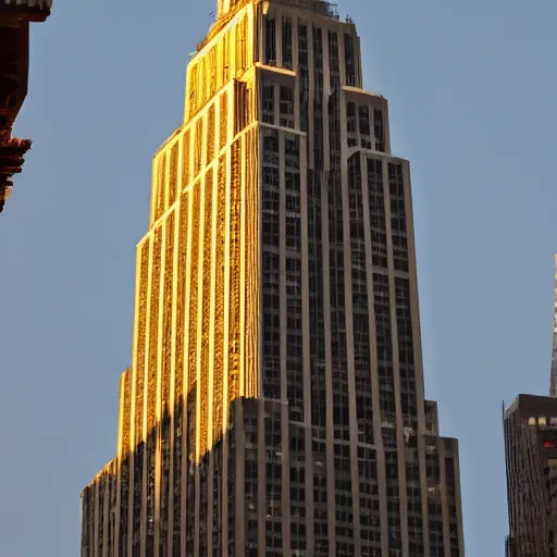 Image similar to empire state building, dravidian architecture