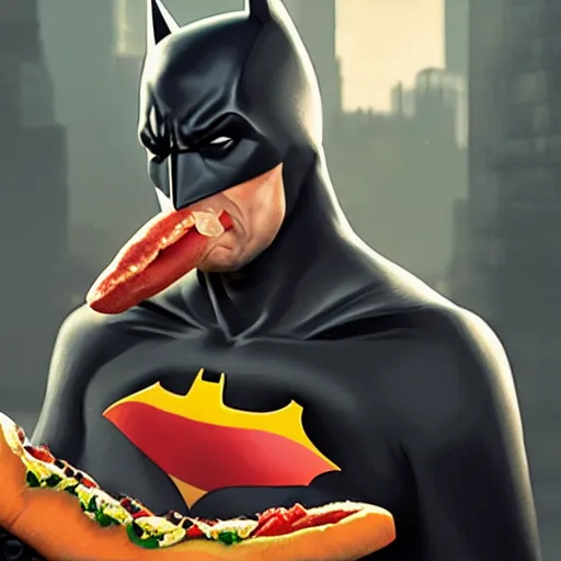 batman eating a hotdog,digital art,ultra | Stable Diffusion | OpenArt