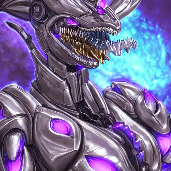 Image similar to detailed mawshot of a giant beautiful stunning goddess anthropomorphic hot robot mecha female dragon, silver sharp streamlined armor, detailed maw, glowing Purple LED eyes, food pov, micro pov, dragon art, macro art, furry art, vore, furaffinity, DeviantArt, Eka's Portal, G6