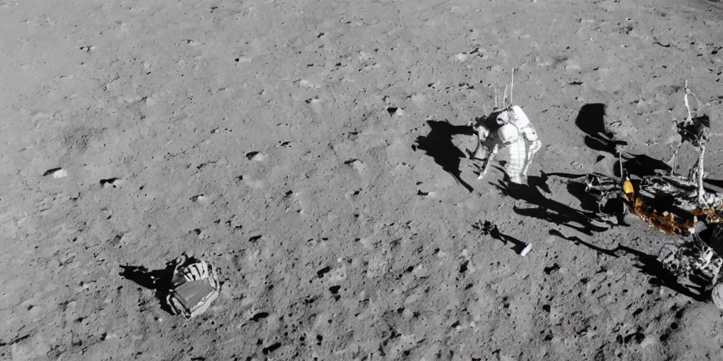 Image similar to A space engineer on the moon