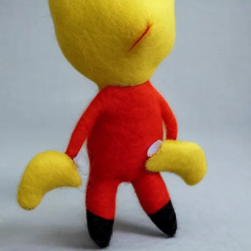 Prompt: pikmin felt doll