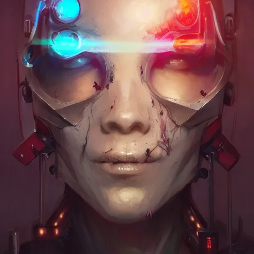 Image similar to portrait of a horrific cybernetic zombie, cyberpunk concept art by pete mohrbacher and artgerm and wlop and greg rutkowski and deathburger, digital art, highly detailed, intricate, sci-fi, sharp focus, Trending on Artstation HQ, deviantart, unreal engine 5, 4K UHD image